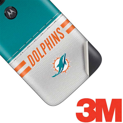 NFL Miami Dolphins White Striped Moto E5 Play Skin